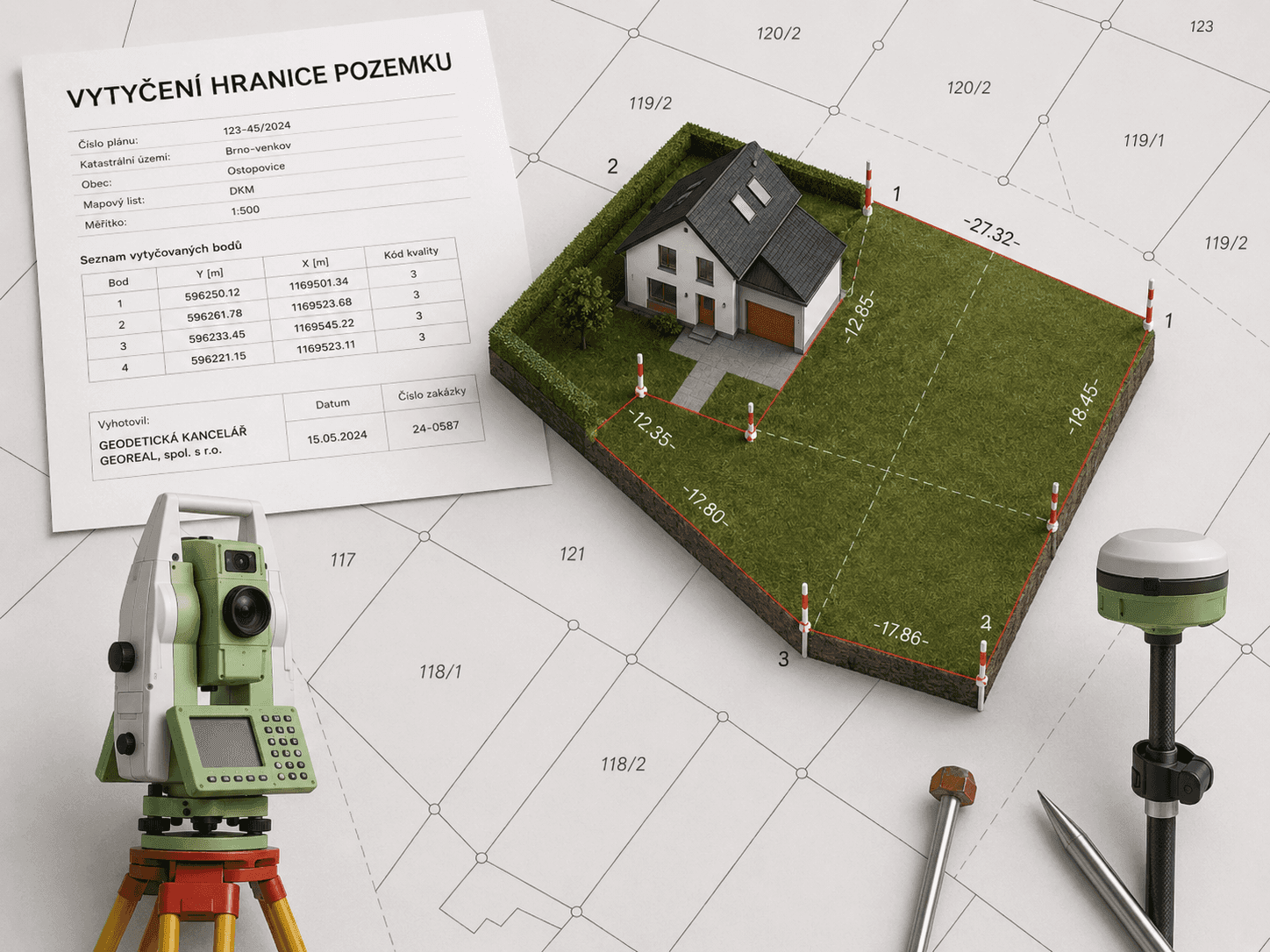 Setting out land parcel boundaries